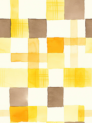 JPG 디자인 예술 백그라운드 패턴 일러스트 추상 수채화 그래픽 갈색 노란색 감각 모던 질감 체크무늬 조화 구성 대칭 색채 소프트 스타일 국내일러스트 AI일러스트 AI콘텐츠 컬러 무늬 파일형식