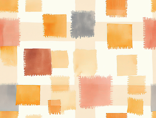 JPG 디자인 예술 컬러 백그라운드 패턴 일러스트 벽지 수채화 실내 따뜻함 장식 유행 사각형 모던 질감 체크무늬 감성 창의성 패브릭 국내일러스트 AI일러스트 AI콘텐츠 도형 컨셉 무늬 내부 직물 파일형식