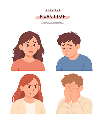 감정 얼굴 일러스트 모션 커뮤니케이션 표정 사람 여러명 슬픔 분노 걱정 심리 예시 국내일러스트 AI파일 다수 신체부위 파일형식 벡터