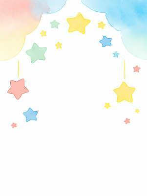 JPG 구름 디자인 별 예술 컬러 백그라운드 일러스트 하늘 수채화 장식 인테리어 그림 부드러움 독창 밝은색 색감 창의성 아기자기 국내일러스트 AI일러스트 AI콘텐츠 자연요소 컨셉 감각 파일형식