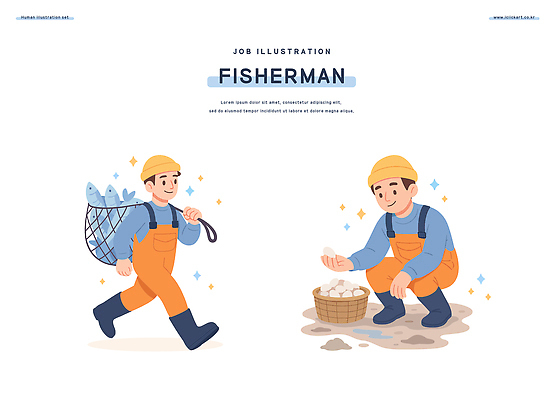 직업 남자 바다 일러스트 모션 자연 낚시 어류 어업 풍경 일상 바구니 수확 신선 작업 제조 어부 즐거움 친환경 귀가 일러캐릭터 AI파일 캐릭터 감정 산업 농업 레저 사람 라이프 환경 수중동물 생태계 파일형식 벡터