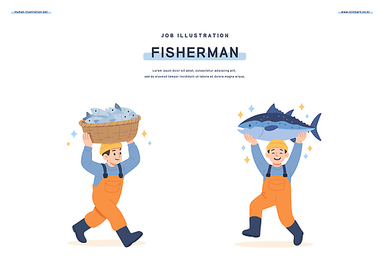 직업 전통 남자 산업 바다 일러스트 모션 작업복 어류 어업 일상 바구니 수확 헬멧 어부 해산물 수렵 일러캐릭터 AI파일 캐릭터 옷 농업 사람 라이프 수중동물 보호장비 파일형식 벡터