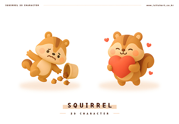 PSD 동물 편집이미지 캐릭터 디자인 행복 3D캐릭터 표정 사랑 3D 귀여움 슬픔 즐거움 다람쥐 장면 편집3D 다람쥐캐릭터 감정 동물캐릭터 컨셉 설치류 디지털합성 파일형식