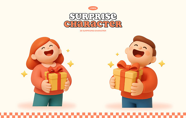 PSD 편집이미지 캐릭터 디자인 행복 어린이 크리스마스 선물 웃음 상자 파티 기쁨 축하 즐거움 색감 편집3D 기념일 감정 컨셉 표정 사람 이벤트 3D 파일형식