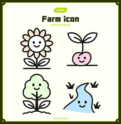 나무 식물 디자인 꽃 행복 컬러 일러스트 자연 그래픽 물 농장 귀여움 국내일러스트 AI파일 자연요소 감정 컨셉 농업 생태계 파일형식 벡터