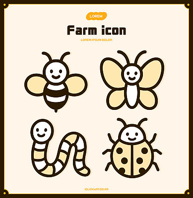 나비 곤충 농업 일러스트 자연 생명 생물 농장 환경 벌레 생태 벌 심볼 무당벌레 지렁이 국내일러스트 AI파일 동물 산업 생태계 파일형식 벡터