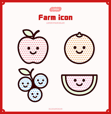 디자인 컬러 과일 일러스트 수박 미소 웃음 그래픽 농작물 농장 귀여움 사과 블루베리 국내일러스트 AI파일 컨셉 농업 표정 파일형식 벡터