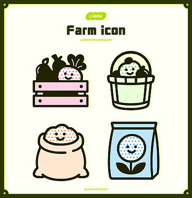 캐릭터 디자인 음식 농업 채소 과일 일러스트 포장 자연 농작물 농장 귀여움 수확 농부 국내일러스트 AI파일 직업 산업 컨셉 생태계 파일형식 벡터