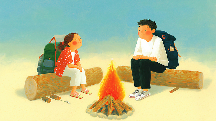 JPG 여행 야경 일러스트 자연 휴가 휴식 대화 여러명 야외 여름 친구 노을 캠핑 편안함 모닥불 즐거움 힐링 소통 국내일러스트 AI일러스트 AI콘텐츠 자연요소 계절 감정 다수 컨셉 관계 불 레저 말하기 사람 감각 야간 생태계 파일형식 풍경_경치