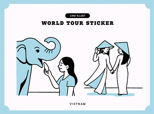 동물 공원 여자 행복 문화 예술 컬러 여행 스티커 일러스트 자연 웃음 손잡기 만남 전통의상 라인아트 즐거움 베트남 소통 국내일러스트 AI파일 전통 공공시설 감정 선 컨셉 모션 표정 사람 동남아시아 생태계 파일형식 벡터