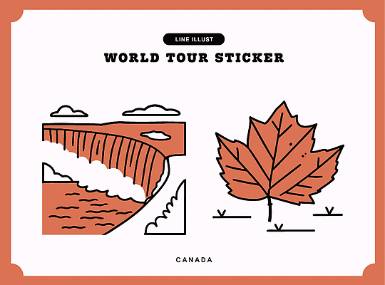 모양 디자인 예술 컬러 여행 단풍 스티커 캐나다 일러스트 자연 산 풍경 그래픽 물 관광지 가을 라인아트 나이아가라폭포 국내일러스트 AI파일 자연요소 계절 선 잎 북아메리카 폭포 생태계 나이아가라 파일형식 벡터