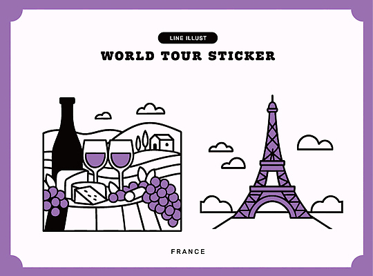 디자인 문화 음료 예술 여행 스티커 일러스트 포도 풍경 야외 와인 산책 프랑스 전원 에펠탑 라인아트 모던 이미지 뷰티풀 국내일러스트 AI파일 유럽 선 과일 휴식 주류 전기에너지 파리 랜드마크 파일형식 벡터
