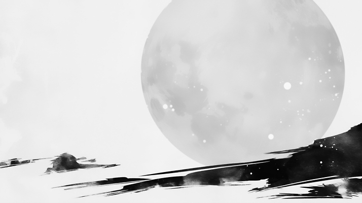 JPG 별 여유 일러스트 자연 하늘 수묵화 미술 풍경 빛 평화 우주 검은색 고요 감상 보름달 달 밤 그림 윤곽 조화 뷰티풀 국내일러스트 AI일러스트 AI콘텐츠 자연요소 감정 컬러 컨셉 문화예술 견과류 생태계 파일형식