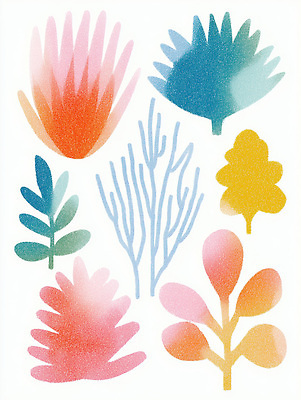 JPG 식물 디자인 꽃 예술 컬러 백그라운드 일러스트 자연 나뭇잎 수채화 고요 감각 배열 모던 감성 조화 설정 뷰티풀 창의성 국내일러스트 AI일러스트 AI콘텐츠 컨셉 잎 생태계 파일형식