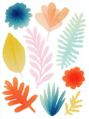 JPG 모양 식물 디자인 꽃 예술 컬러 잎 패턴 일러스트 자연 수채화 장식 여름 정원 공예 벽화 그림 색채 유화 창의성 국내일러스트 AI일러스트 AI콘텐츠 계절 무늬 미술 취미 생태계 파일형식