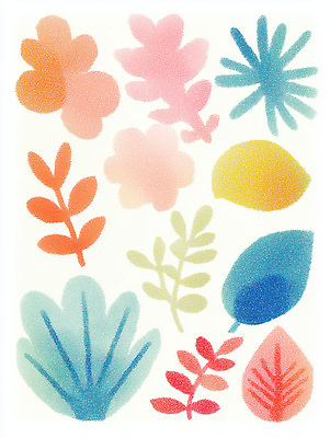 JPG 식물 디자인 꽃 예술 컬러 잎 패턴 일러스트 자연 장식 여름 디지털 신선 그림 부드러움 조화 생동감 국내일러스트 AI일러스트 AI콘텐츠 계절 무늬 감각 생태계 파일형식