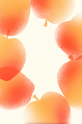 JPG 식물 디자인 예술 컬러 백그라운드 농업 과일 일러스트 자연 따뜻함 미술 장식 맛 모던 복숭아 부드러움 그라데이션 창의성 국내일러스트 AI일러스트 AI콘텐츠 산업 컨셉 문화예술 감각 생태계 파일형식