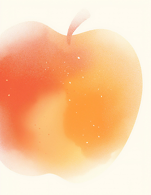 JPG 디자인 예술 컬러 과일 일러스트 자연 수채화 미술 주황색 표현 사과 그림 부드러움 감성 뷰티풀 색감 창작 국내일러스트 AI일러스트 AI콘텐츠 컨셉 문화예술 감각 생태계 파일형식