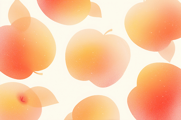 JPG 식물 디자인 백그라운드 과일 일러스트 자연 그래픽 여름 수확 가을 신선 그림 복숭아 부드러움 대칭 뷰티풀 색감 디지털아트 국내일러스트 AI일러스트 AI콘텐츠 계절 농업 감각 생태계 파일형식