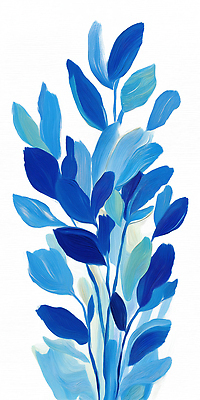 JPG 모양 식물 디자인 감정 예술 컬러 하늘색 잎 일러스트 자연 추상 수채화 파란색 표현 그림 뷰티풀 창의성 디테일 국내일러스트 AI일러스트 AI콘텐츠 무늬 생태계 파일형식