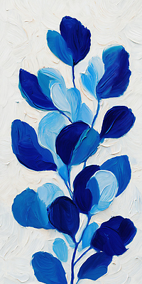 JPG 모양 식물 디자인 예술 컬러 잎 패턴 일러스트 자연 수채화 장식 파란색 고요 오브젝트 그림 감성 디지털아트 국내일러스트 AI일러스트 AI콘텐츠 컨셉 무늬 생태계 파일형식