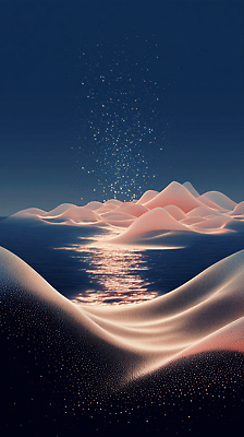 JPG 편집이미지 컬러 야경 자연 하늘 풍경 물 빛 반사 신비 언덕 기하학 뷰티풀 수평선 이미지편집 AI컴퓨터그래픽 AI콘텐츠 자연요소 컨셉 무늬 야간 생태계 파일형식 풍경_경치