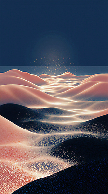 JPG 편집이미지 물결 모래 바다 곡선 야경 자연 풍경 빛 태양 평화 저녁 질감 힐링 뷰티풀 색감 이미지편집 AI컴퓨터그래픽 AI콘텐츠 자연요소 선 컨셉 야간 생태계 파일형식 풍경_경치