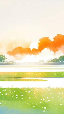JPG 나무 식물 여유 일러스트 자연 하늘 따뜻함 풍경 초원 그래픽 빛 햇빛 평화 노을 고요 일몰 저녁 땅 뷰티풀 색감 싱그러움 국내일러스트 AI일러스트 AI콘텐츠 자연요소 감정 컨셉 태양 야간 생태계 파일형식