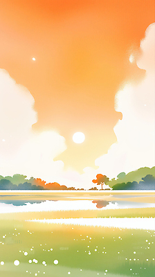JPG 나무 구름 호수 여유 컬러 일러스트 자연 하늘 풍경 물 반사 평화 일출 고요 일몰 산책 저녁 숲 뷰티풀 국내일러스트 AI일러스트 AI콘텐츠 자연요소 식물 감정 컨셉 휴식 노을 야간 생태계 파일형식