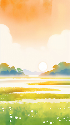 JPG 나무 구름 꽃 컬러 일러스트 자연 하늘 산 풍경 초원 여름 빛 햇빛 평화 노을 고요 일몰 저녁 뷰티풀 수평선 국내일러스트 AI일러스트 AI콘텐츠 자연요소 식물 계절 컨셉 태양 야간 생태계 파일형식