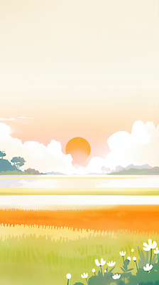 JPG 나무 구름 일러스트 자연 하늘 풍경 초원 여름 햇빛 평화 고요 일몰 농촌 시골 뷰티풀 오후 풍경화 국내일러스트 AI일러스트 AI콘텐츠 자연요소 식물 계절 컨셉 태양 노을 그림 생태계 파일형식