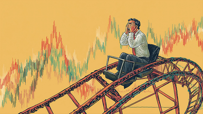 JPG 감정 이동 일러스트 경제 시장 좌절 주식 위험 하락 불안 분석 상승 긴장 주가 롤러코스터 심리 반응 재정 투자자 국내일러스트 AI일러스트 AI콘텐츠 컨셉 금융 놀이기구 투자 파일형식