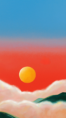 JPG 구름 감정 컬러 일러스트 자연 하늘 아침 풍경 일상 파란색 빛 태양 일출 주황색 화려 지평선 조화 뷰티풀 수평선 국내일러스트 AI일러스트 AI콘텐츠 주간 자연요소 컨셉 라이프 노을 생태계 파일형식