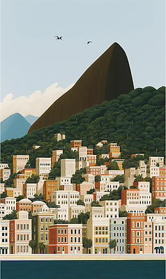 JPG 여행 일러스트 자연 하늘 산 해변 건물 일상 도시풍경 햇빛 산책로 지역 브라질 녹지 리우데자네이루 뷰티풀 색감 풍경화 국내일러스트 AI일러스트 AI콘텐츠 건축물 길 바다 풍경 라이프 태양 도시 남아메리카 그림 생태계 파일형식