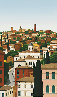 JPG 나무 건축 문화 예술 컬러 여행 일러스트 자연 아침 풍경 건물 평화 마을 도시 언덕 그림 지역 조화 전경 국내일러스트 AI일러스트 AI콘텐츠 주간 식물 건축물 컨셉 생태계 파일형식 탑뷰