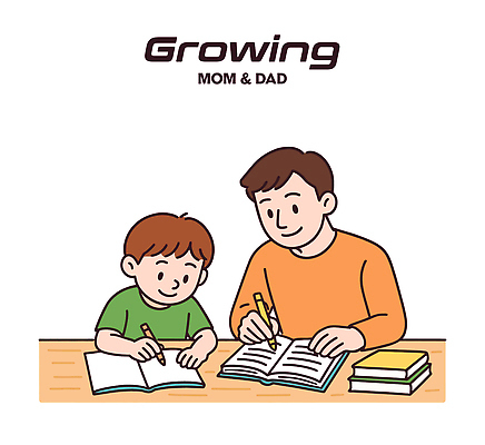 교육 어린이 일러스트 가족 관계 놀이 협력 따뜻함 대화 사랑 친구 학습 부모 성장 시간 집중 즐거움 과제 소통 지원 국내일러스트 AI파일 감정 컨셉 말하기 사람 파일형식 벡터