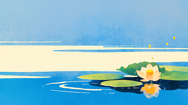 JPG 감정 컬러 잎 일러스트 자연 하늘 풍경 일상 물 여름 반사 평화 환경 고요 에너지 연못 수면 조화 뷰티풀 수련꽃 청명 국내일러스트 AI일러스트 AI콘텐츠 자연요소 식물 계절 꽃 컨셉 라이프 생태계 파일형식