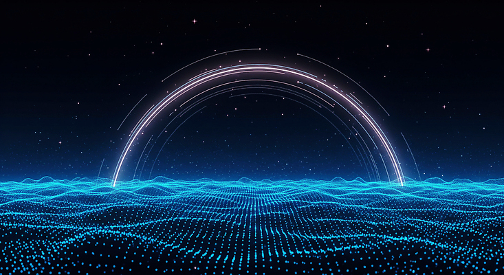 JPG 편집이미지 파도 패턴 밝음 그래픽 빛 자료 어둠 점 원형 수면 아치 기하학 이미지편집 AI컴퓨터그래픽 AI콘텐츠 도형 바다 무늬 물 파일형식