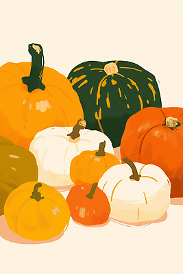 JPG 예술 컬러 일러스트 자연 탁자 호박 주택 따뜻함 건강 미소 장식 농작물 장난감 모임 수확 가을 신선 분위기 크기 싱그러움 풍요 국내일러스트 AI일러스트 AI콘텐츠 계절 가구 컨셉 농업 채소 표정 건물 생태계 파일형식