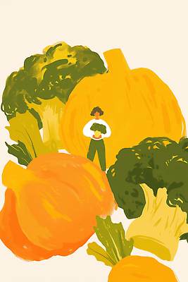 JPG 식물 음식 컬러 농업 채소 일러스트 자연 호박 건강 사람 여름 농작물 환경 농사 수확 가을 신선 생태 브로콜리 채식 비건 국내일러스트 AI일러스트 AI콘텐츠 계절 산업 생태계 채식주의자 파일형식