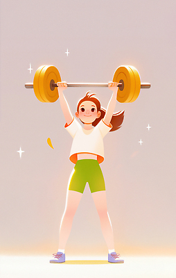 JPG 여자 스포츠 일러스트 근육 건강 여름 운동 헬스 힘 활발 에너지 기운 역기 목표 체육 연습 열정 역도 국내일러스트 AI일러스트 AI콘텐츠 계절 감정 컨셉 사람 파일형식