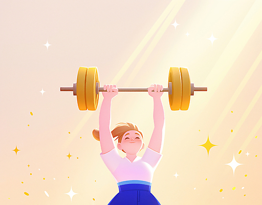 JPG 웰빙 여자 일러스트 성공 건강 운동복 운동 햇빛 헬스 힘 활발 기쁨 에너지 성장 자신감 무게 목표 체육 연습 즐거움 힘찬 국내일러스트 AI일러스트 AI콘텐츠 옷 감정 컨셉 사람 태양 파일형식