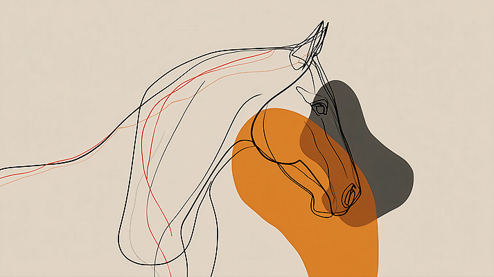 JPG 모양 동물 디자인 감정 예술 선 컬러 일러스트 힘 표현 말_게임 구출 우아함 그림 기하학 조화 초상화 단순화된 창작 국내일러스트 AI일러스트 AI콘텐츠 컨셉 무늬 도움 파일형식