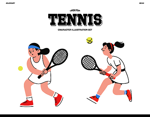 캐릭터 여자 남자 스포츠 일러스트 공 모션 커뮤니케이션 협력 경기 여름 친구 달리기 운동 경쟁 코트 테니스 라켓 즐거움 그림 국내일러스트 AI파일 계절 감정 스포츠용품 컨셉 관계 건강 사람 구기 외투 파일형식 벡터