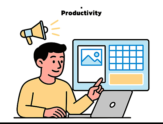 일러스트 모션 아이디어 기술 관리 사람 노트북 환경 디지털 스크린 자료 업무 작업 계획 집중 프레젠테이션 정리 소통 혁명 창의성 국내일러스트 AI파일 컨셉 전자제품 파일형식 벡터