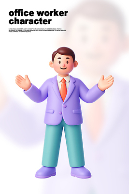 PSD 편집이미지 캐릭터 손 디자인 컬러 백그라운드 표정 정장 사무실 3D 작업 사무원 편집3D 직업 옷 비즈니스 신체부위 디지털합성 파일형식