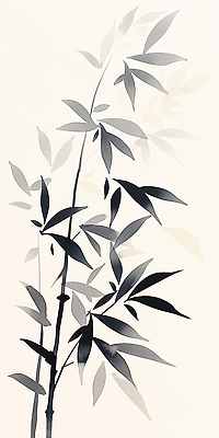 JPG 모양 식물 전통 디자인 내지 문화 예술 잎 일러스트 자연 검은색 공백 회색 대나무 그림 질감 조화 뷰티풀 차분 국내일러스트 AI일러스트 AI콘텐츠 나무 컬러 컨셉 생태계 파일형식