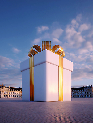 JPG 편집이미지 디자인 리본 하늘 조명 선물 풍경 장식 상자 세일 공간 흰색 구조물 저녁 기념비 대형 뷰티풀 이미지편집 AI컴퓨터그래픽 AI콘텐츠 건축 컬러 야간 파일형식