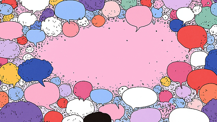 JPG 디자인 예술 상징 컬러 백그라운드 말풍선 생각 일러스트 아이디어 대화 그래픽 표현 메시지 그림 풍선 의견 소통 창의성 국내일러스트 AI일러스트 AI콘텐츠 컨셉 말하기 파일형식