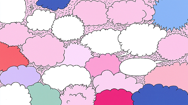 JPG 모양 구름 디자인 감정 예술 분홍색 컬러 백그라운드 패턴 일러스트 추상 그래픽 파란색 보라색 표현 혼합 장면 상상력 색채 창의성 국내일러스트 AI일러스트 AI콘텐츠 자연요소 무늬 파일형식